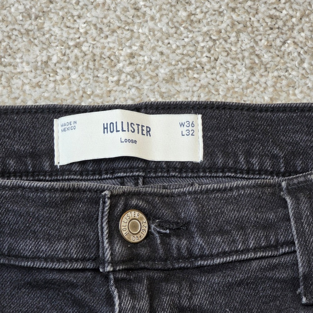 Hollister Mens Loose Fit Stretch Jeans Faded Black Denim 36x32 NWT
457 - Picture 3 of 5